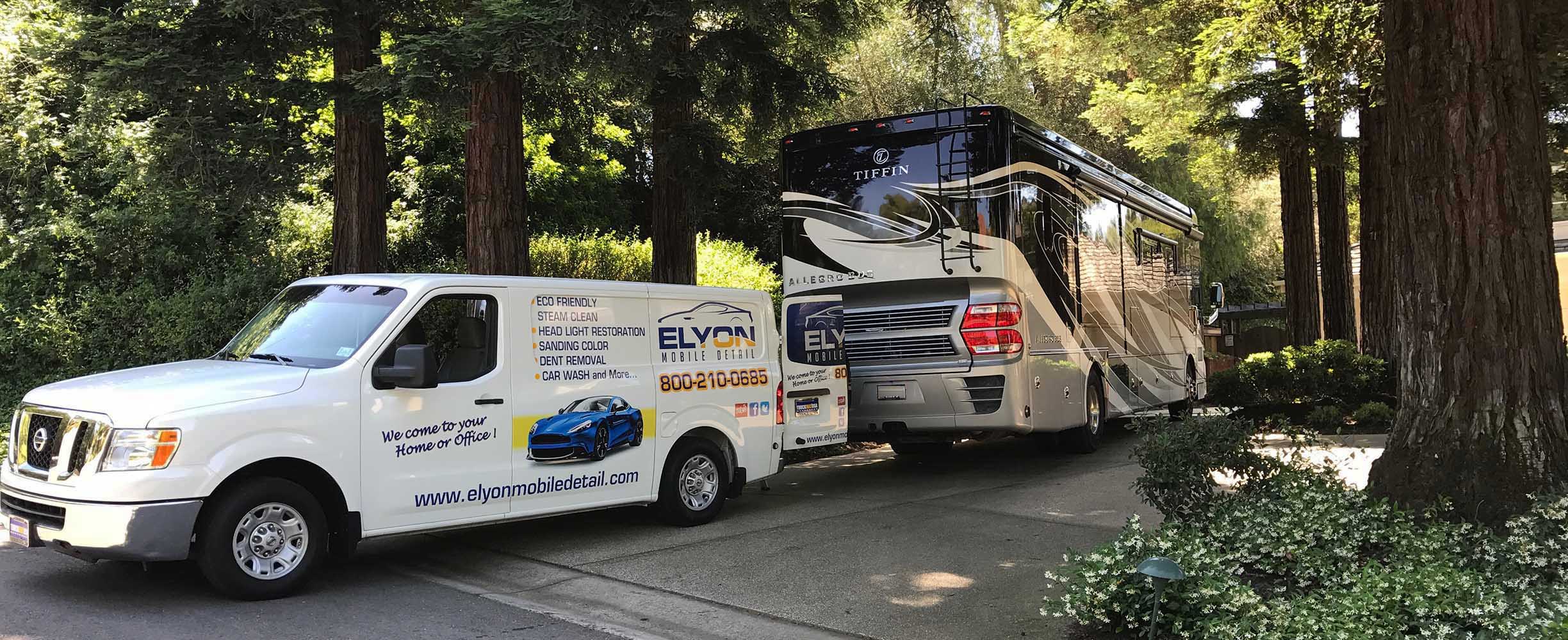 Mobile Auto Detailing for a motorhome in Woodside, San Fancisco Bay Area